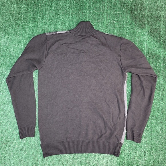 Cambridge Classic Argyle Preppy Black Gray Full Zip Light Sweater Men’s XL - Picture 7 of 8